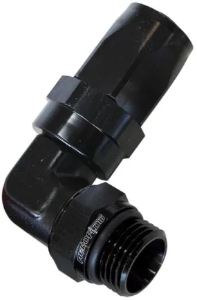 -6ORB Taper Swivel 90° Hose End To -8AN Hose AF849-08-06BLK