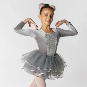 1st Position Velvet Bodice with Frilled Sequin Trim Skirt