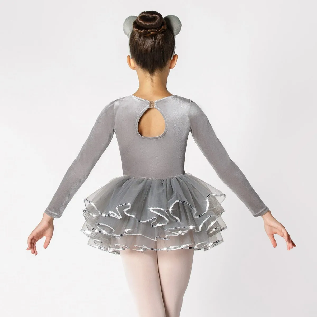 1st Position Velvet Bodice with Frilled Sequin Trim Skirt