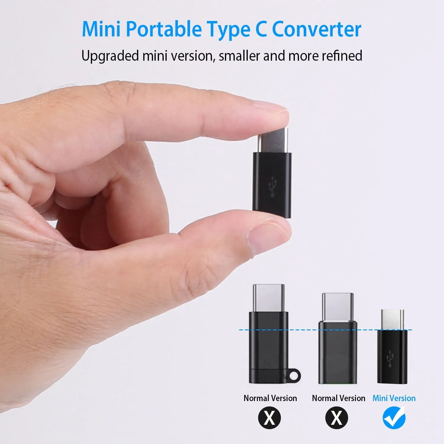 2-Piece: Micro USB To Type C Adapter