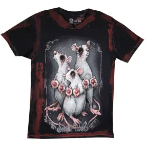 3 Blind Mice T-Shirt - Red/Blk Tie Dye