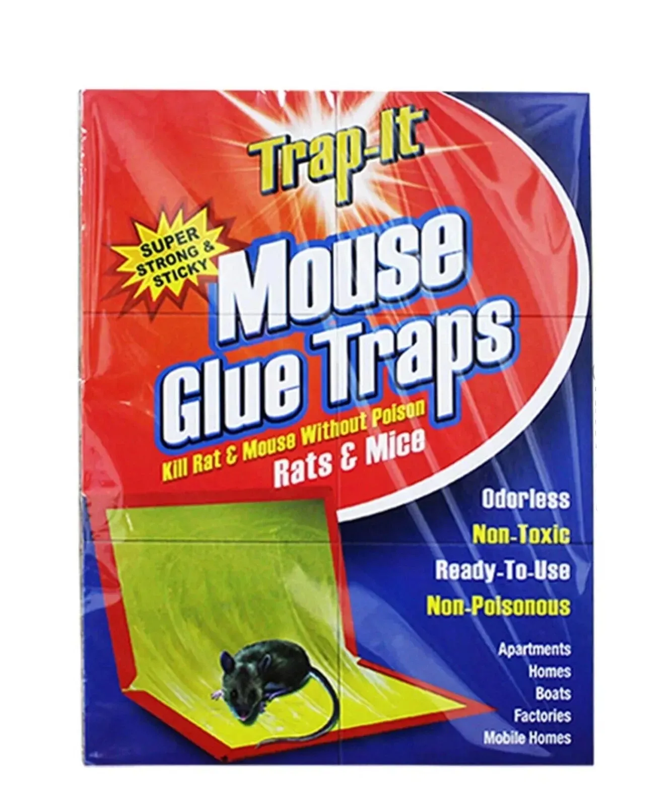 3 Traps (3 Pack) Large Mouse Glue Traps with Enhanced Stickiness Rat Mouse Traps