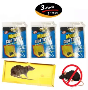 3 Traps (3 Pack) Large Mouse Glue Traps with Enhanced Stickiness Rat Mouse Traps