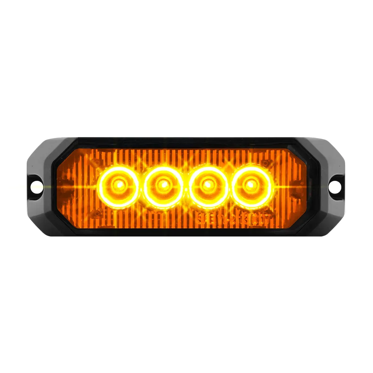 4″ MEDIUM RECTANGULAR HIGH POWER LED STROBE LIGHT, RED/CLEAR