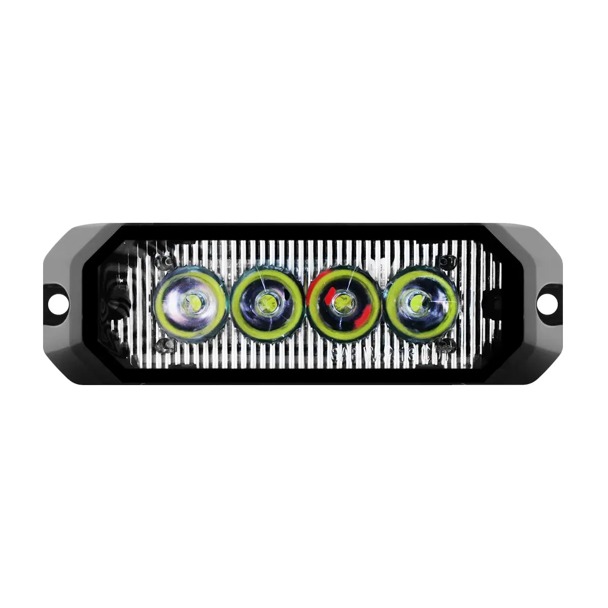 4″ MEDIUM RECTANGULAR HIGH POWER LED STROBE LIGHT, WHITE/CLEAR