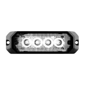 4″ MEDIUM RECTANGULAR HIGH POWER LED STROBE LIGHT, WHITE/CLEAR