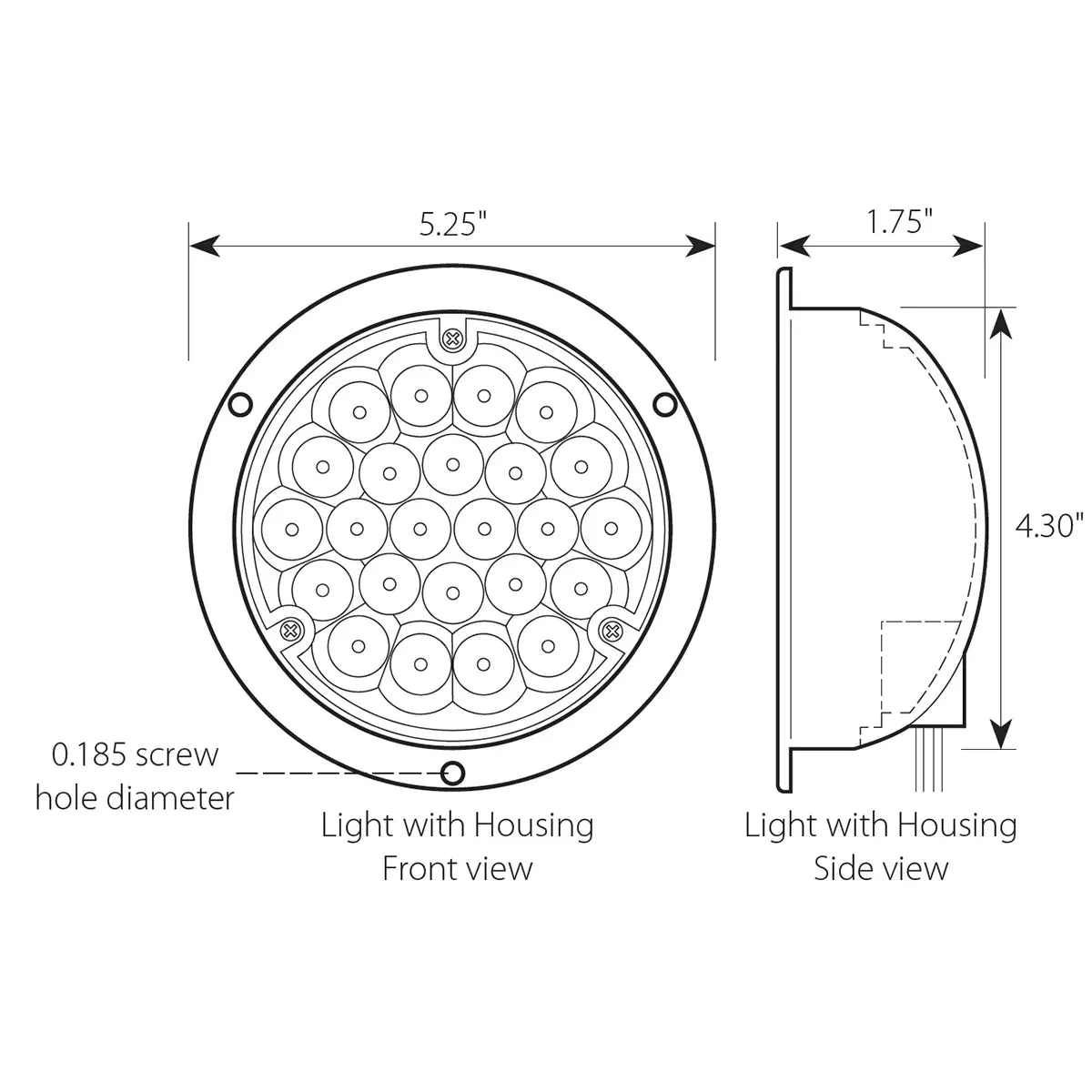 4″ Pearl LED Light with Housing  (choose color)