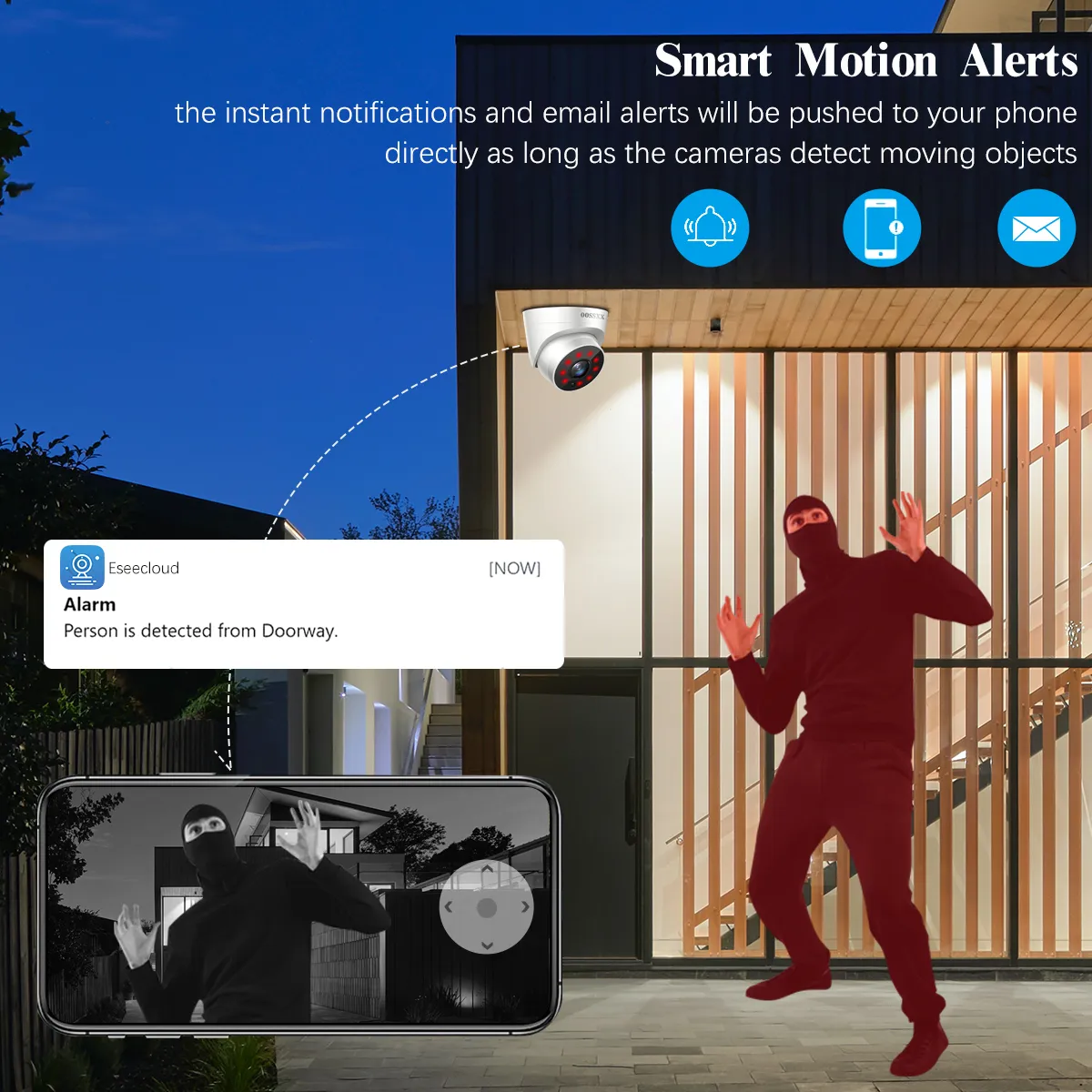 (4K/8.0 Megapixel & 130° Ultra Wide-Angle) with Audio PoE Dome Outdoor Home Security Camera System, Wired Outdoor Surveillance IP Cameras System