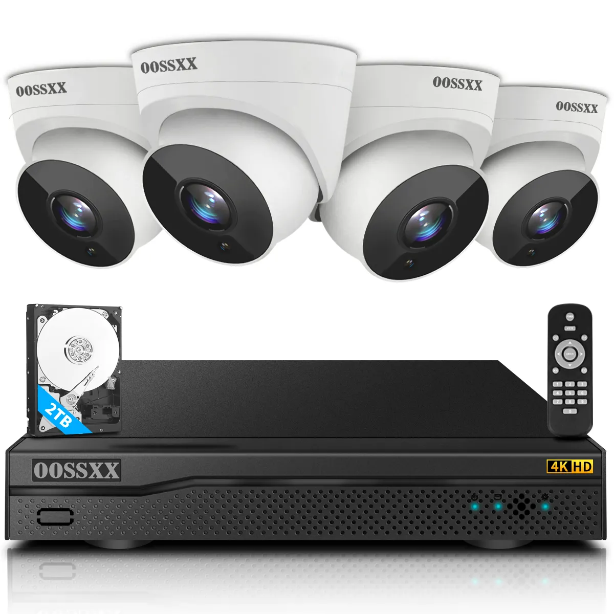 (4K/8.0 Megapixel & 130° Ultra Wide-Angle) with Audio PoE Dome Outdoor Home Security Camera System, Wired Outdoor Surveillance IP Cameras System