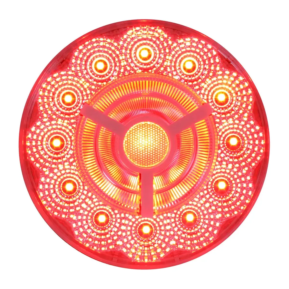 4" PRIME SPYDER RED/CLEAR 17 LED SEALED LIGHT