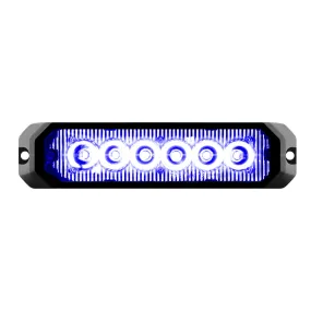 5″ MEDIUM RECTANGULAR HIGH POWER LED STROBE LIGHT, BLUE/CLEAR