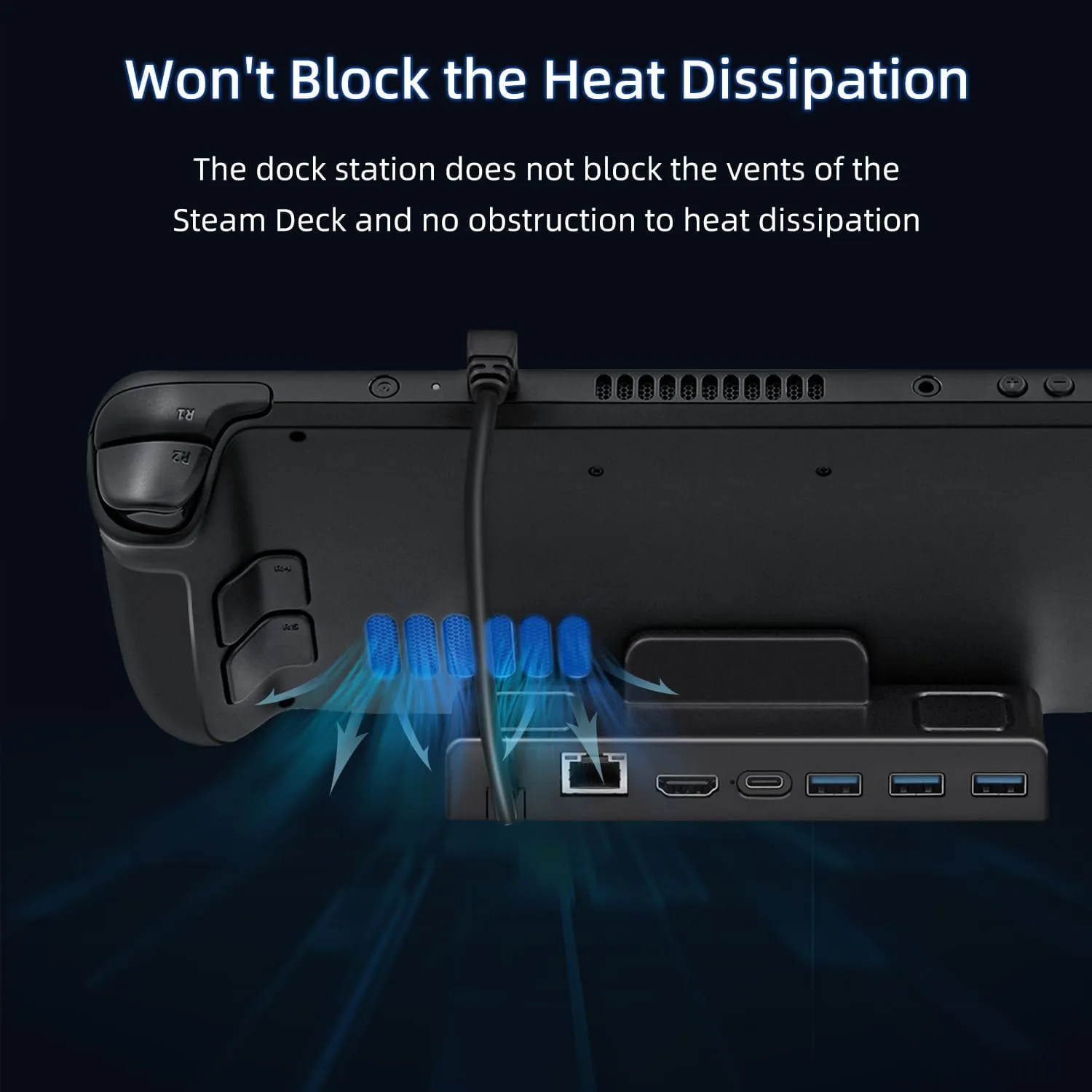6 In 1 Dock Station with RJ45 LAN Port for Steam Deck/Nintendo Switch/Switch OLED -Black (SD02)