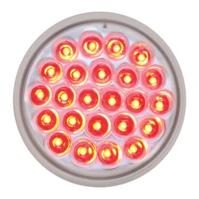 76467 #2 4" PEARL RED/CLEAR 24LED STROBE SEALED LIGHT, 9~36V