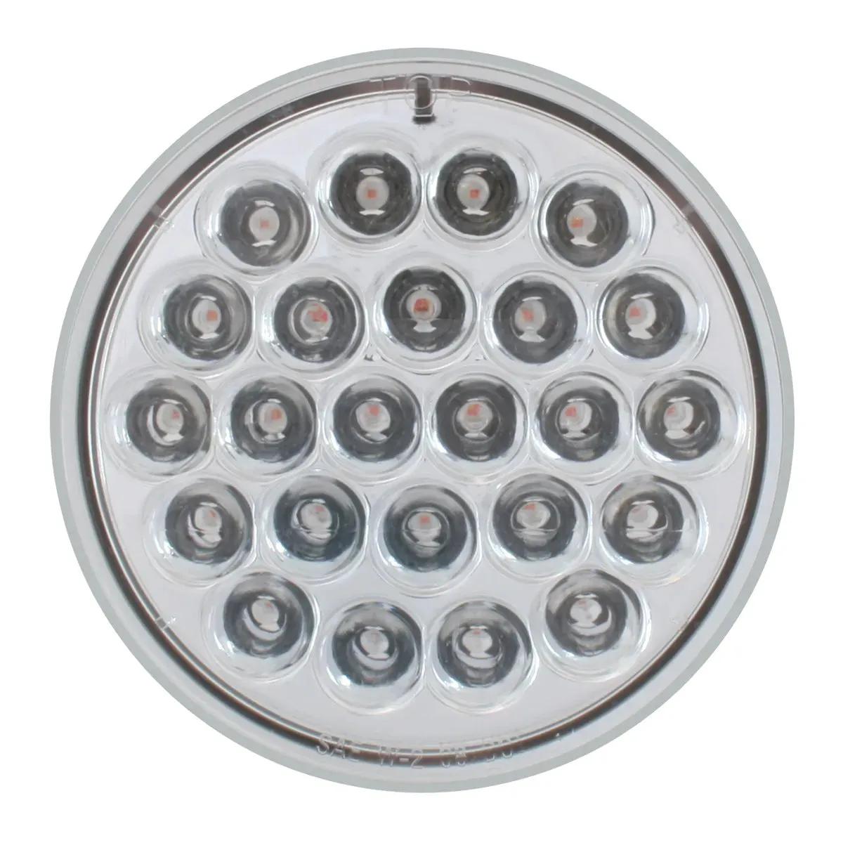 76467 #2 4" PEARL RED/CLEAR 24LED STROBE SEALED LIGHT, 9~36V