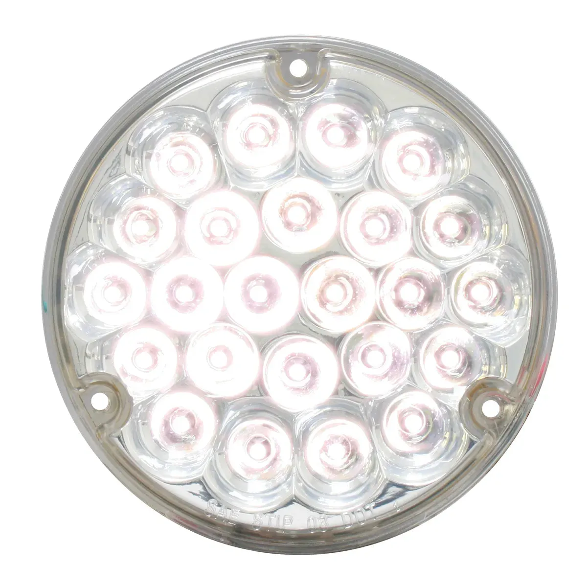 76469 #2 4" PEARL WHITE/CLEAR 24 LED STROBE SEALED LIGHT, 9~36V