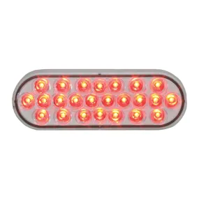 76475 #1 OVAL PEARL RED LED STROBE LIGHT, CLEAR LENS, 9~36V
