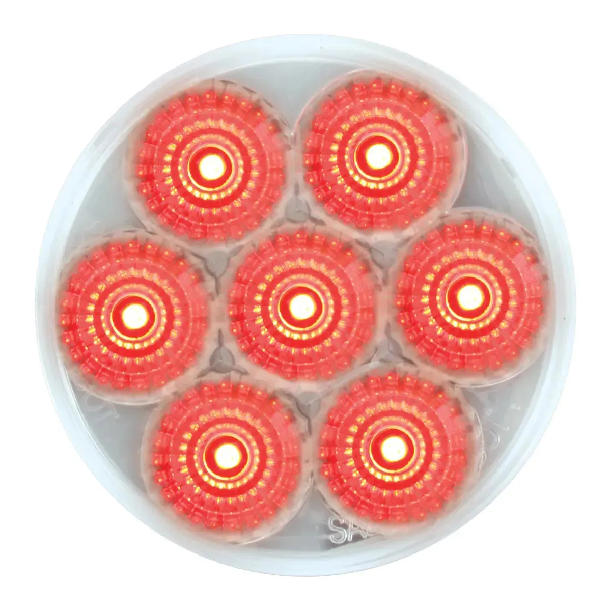 76668 2.5" LOW PROFILE SPYDER RED/ CLEAR 7 LED DUAL/3WIRES LIGHT