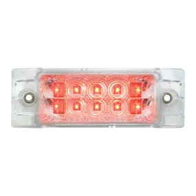 77663 RECT. SPYDER RED/CLEAR 8-LED MARKER SEALED LIGHT
