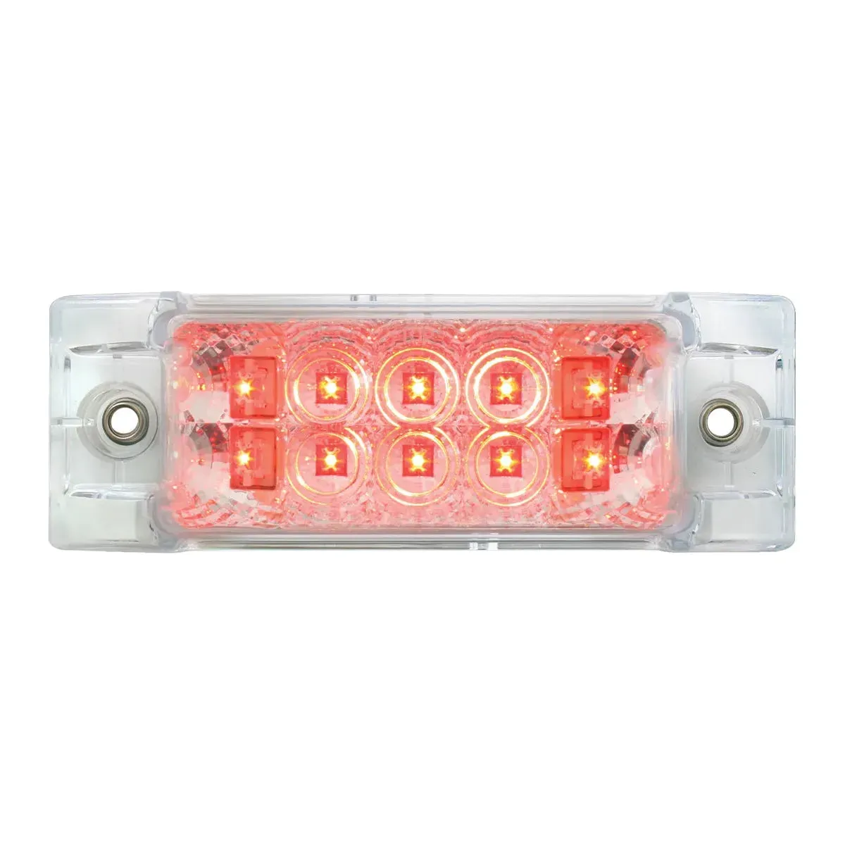 77663 RECT. SPYDER RED/CLEAR 8-LED MARKER SEALED LIGHT