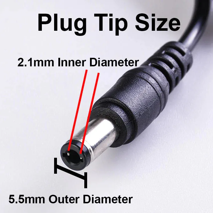 9 Volt DC, 1 Amp Power Adapter with 5.5mm Barrel Jack, 2.1mm Inner Diameter (Center Positive)
