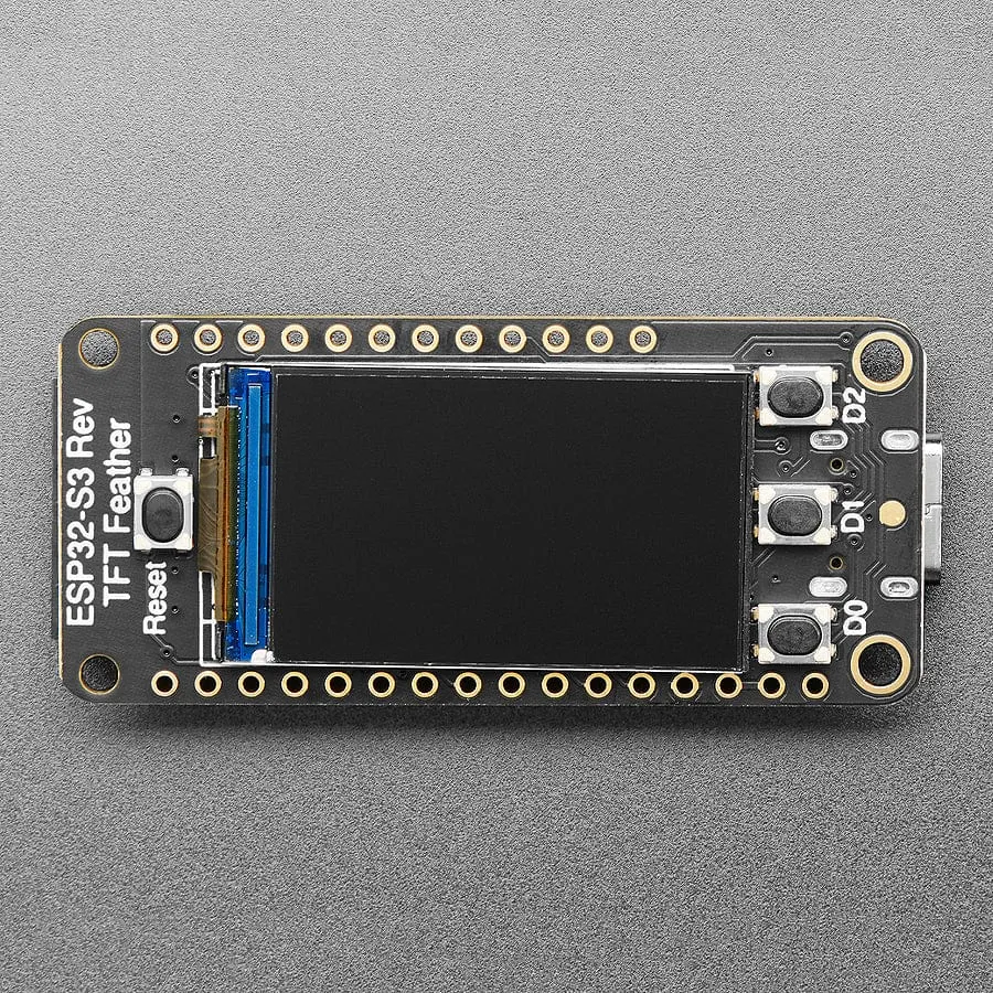 Adafruit ESP32-S3 Reverse TFT Feather - 4MB Flash, 2MB PSRAM, STEMMA QT