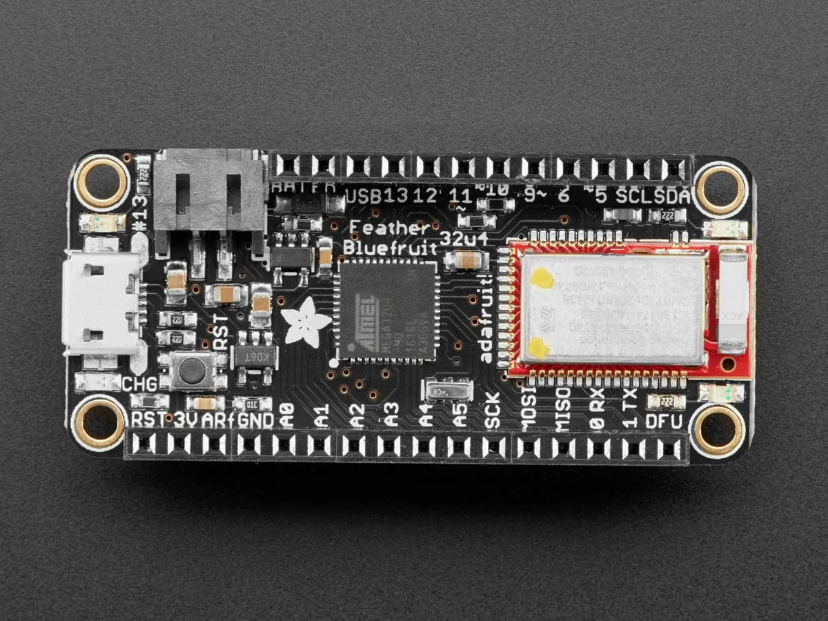 Adafruit Feather 32u4 Bluefruit LE with Stacking Headers (Assembled)