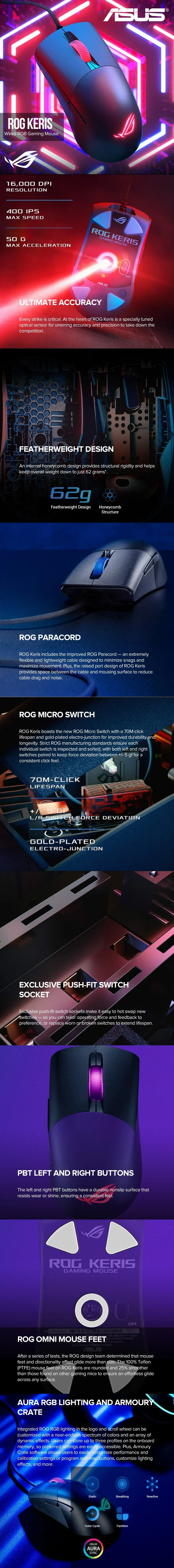 Asus ROG Keris Wired RGB Gaming Mouse