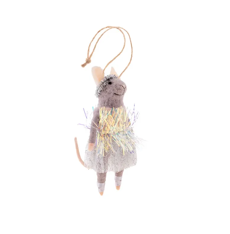 BALERINA MOUSE FELT ORNEMENT