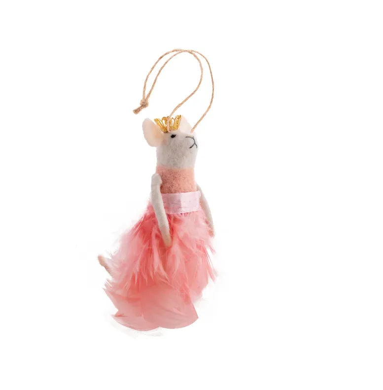 BALERINA MOUSE FELT ORNEMENT