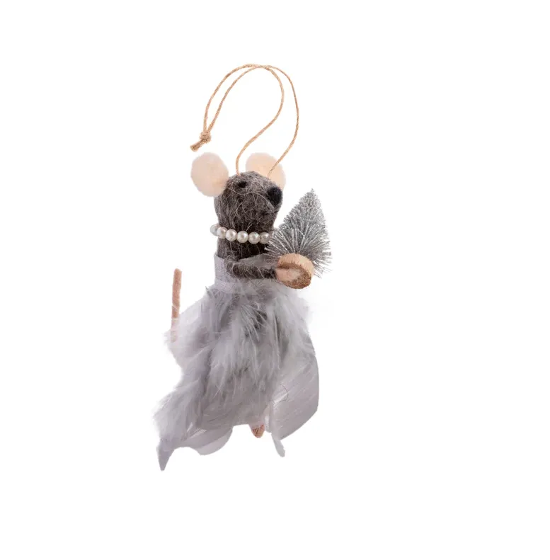 BALERINA MOUSE FELT ORNEMENT