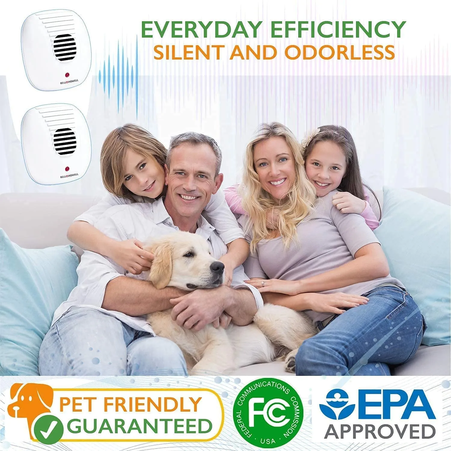 Bell   Howell Pest Repeller, Set of 2 Ultrasonic Pest Repeller