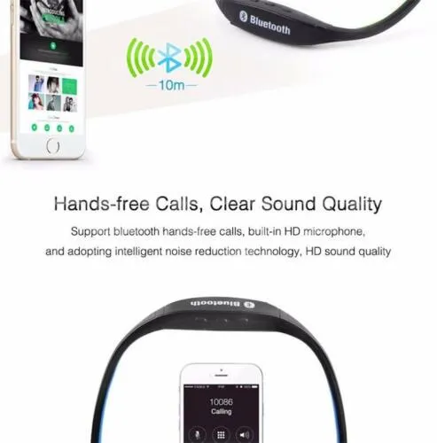 Bluetooth Wireless Headset Headphones Sport neckband rechargeable for iPhone htc
