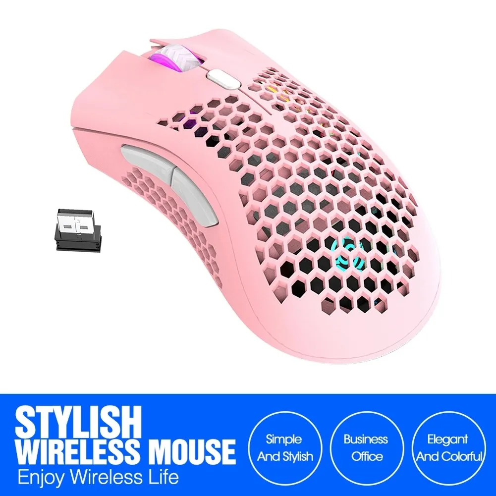 BM600 RGB Gaming Rechargeable Honeycomb Wireless Mouse