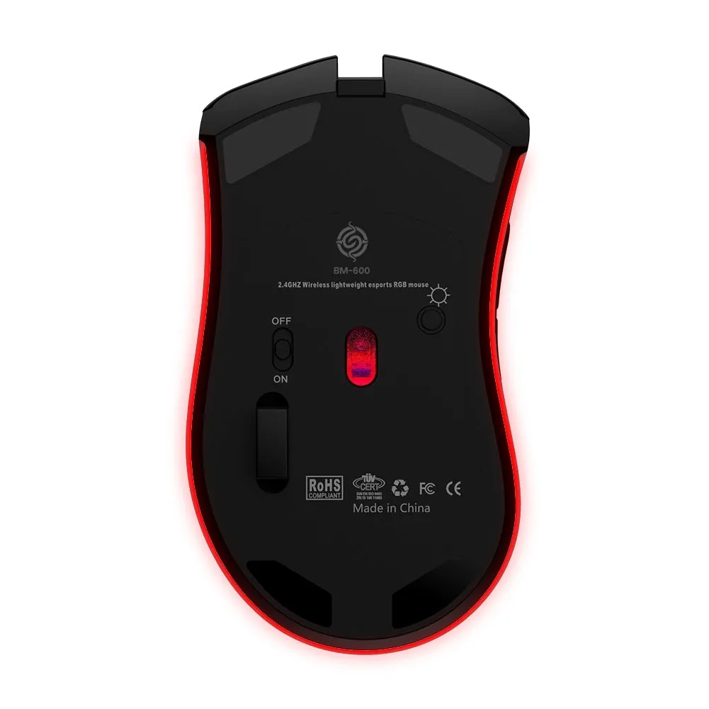 BM600 RGB Gaming Rechargeable Honeycomb Wireless Mouse