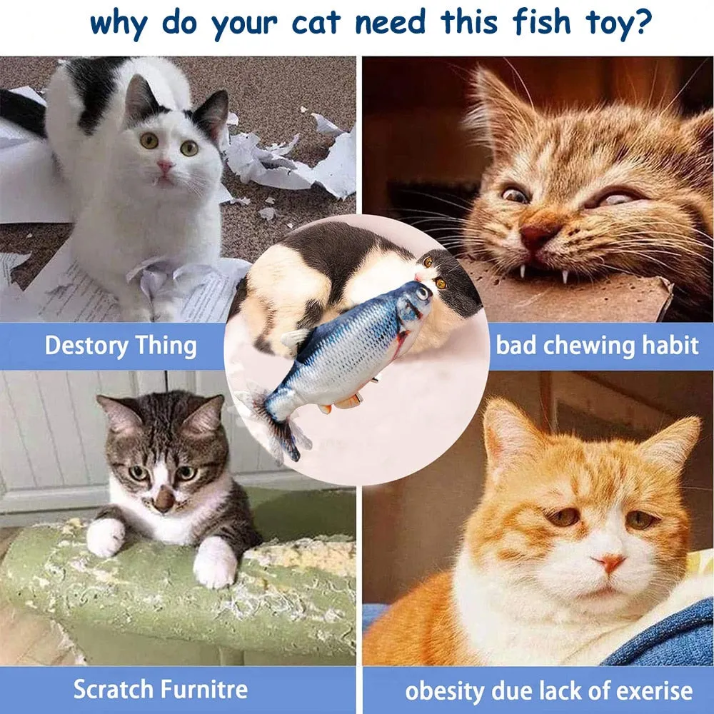 Cat Toy Fish USB Electric Charging Simulation Fish Catnip