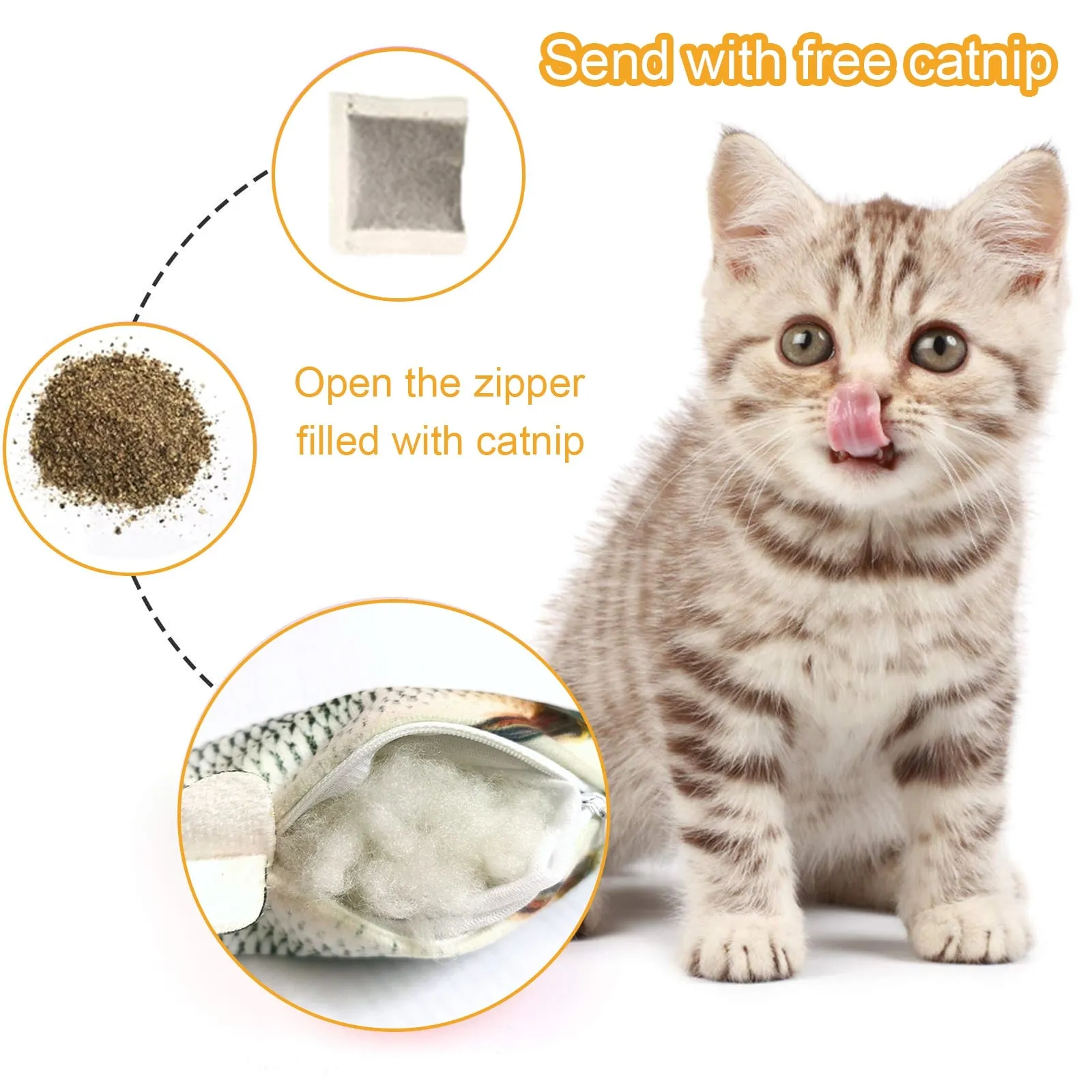 Cat Toy Fish USB Electric Charging Simulation Fish Catnip