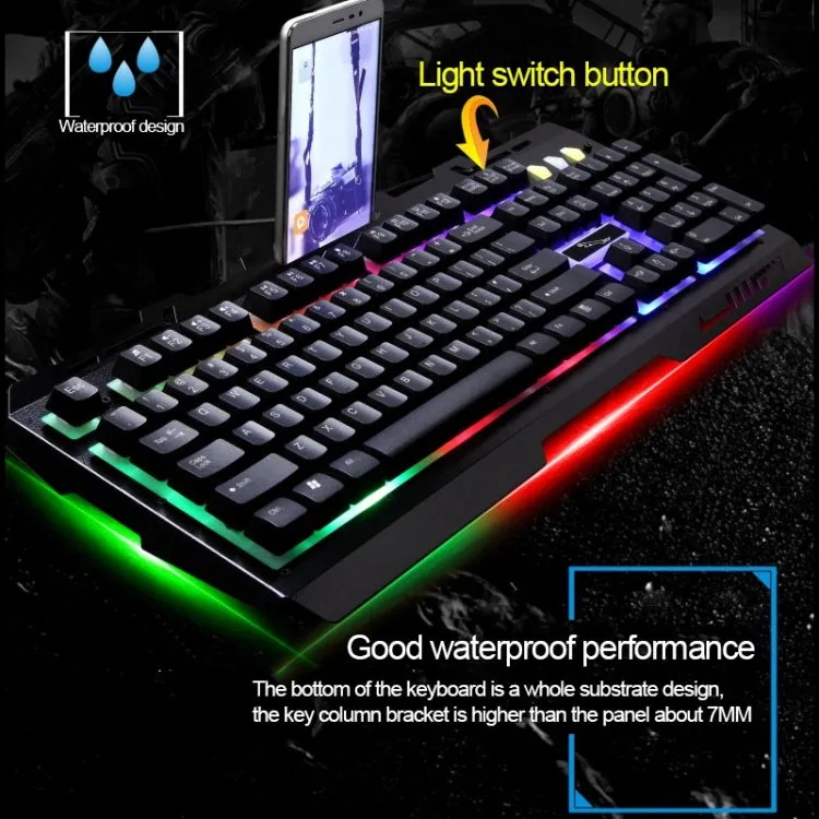 Chasing Leopard G700 USB RGB Backlight Wired Optical Gaming Mouse and Keyboard Set, Keyboard Cable Length: 1.35m, Mouse Cable Length: 1.3m