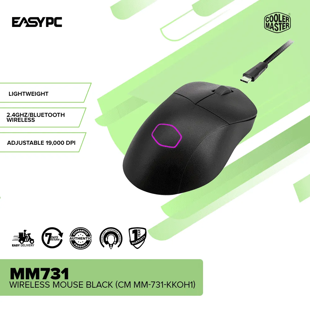 COOLERMASTER MM731 Wireless Mouse Black (CM MM-731-KKOH1)
