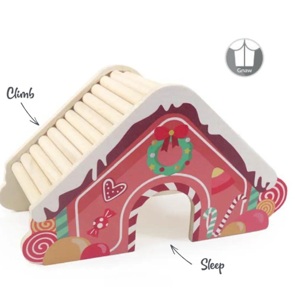 Cupid & Comet Christmas Small Pets - Gingerbread House