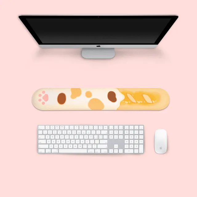 Cute Cartoon Cat Mouse Pad And Keyboard Wrist Rest