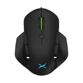 Delux M627 PMW3389 RGB Wired / Wireless Ambidextrous Gaming Mouse with 16000 DPI, 8 Programmable Buttons, Detachable USB-C Input Cable, Side Wings, USB Receiver for Windows XP / 7 / 8 / 10