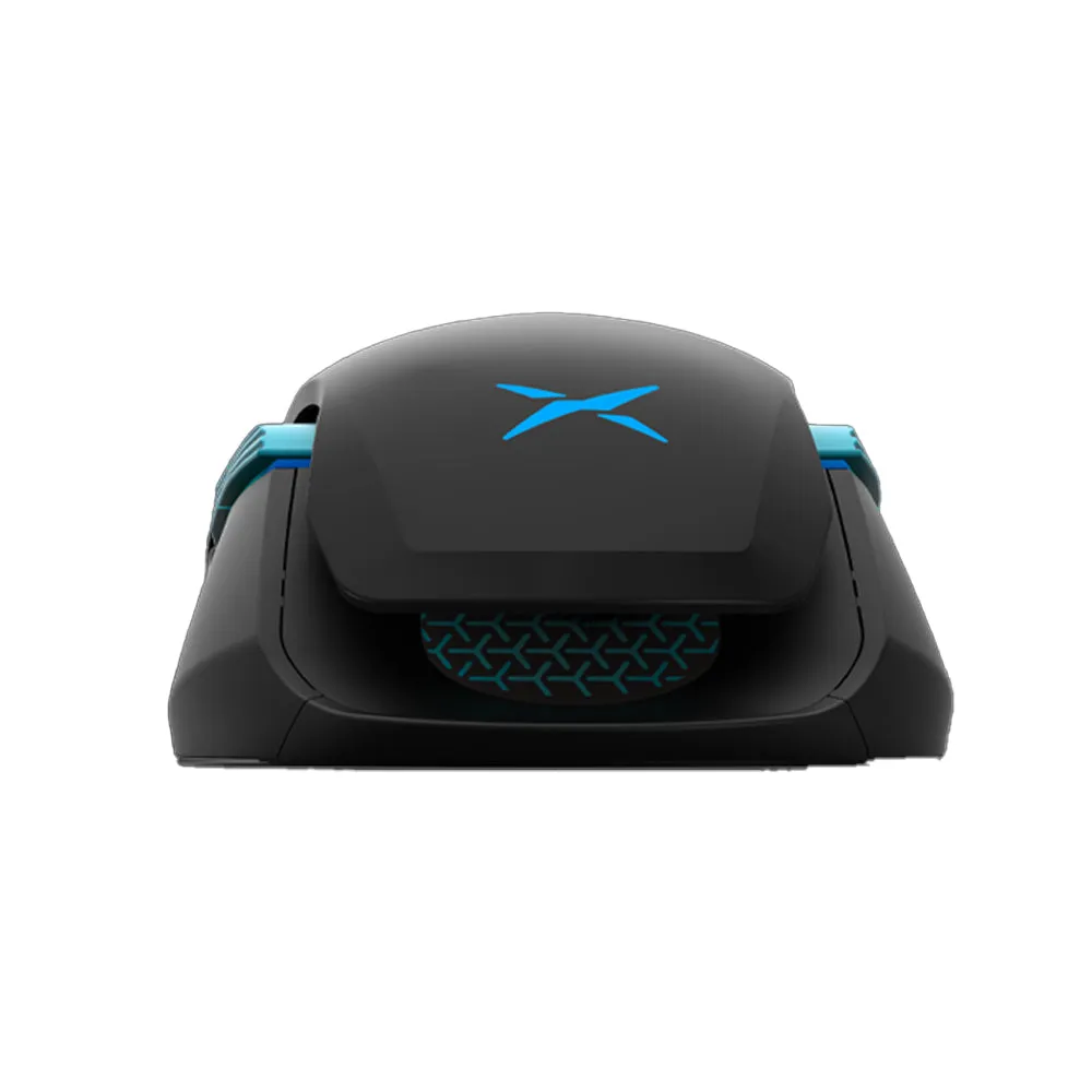 Delux M627 PMW3389 RGB Wired / Wireless Ambidextrous Gaming Mouse with 16000 DPI, 8 Programmable Buttons, Detachable USB-C Input Cable, Side Wings, USB Receiver for Windows XP / 7 / 8 / 10