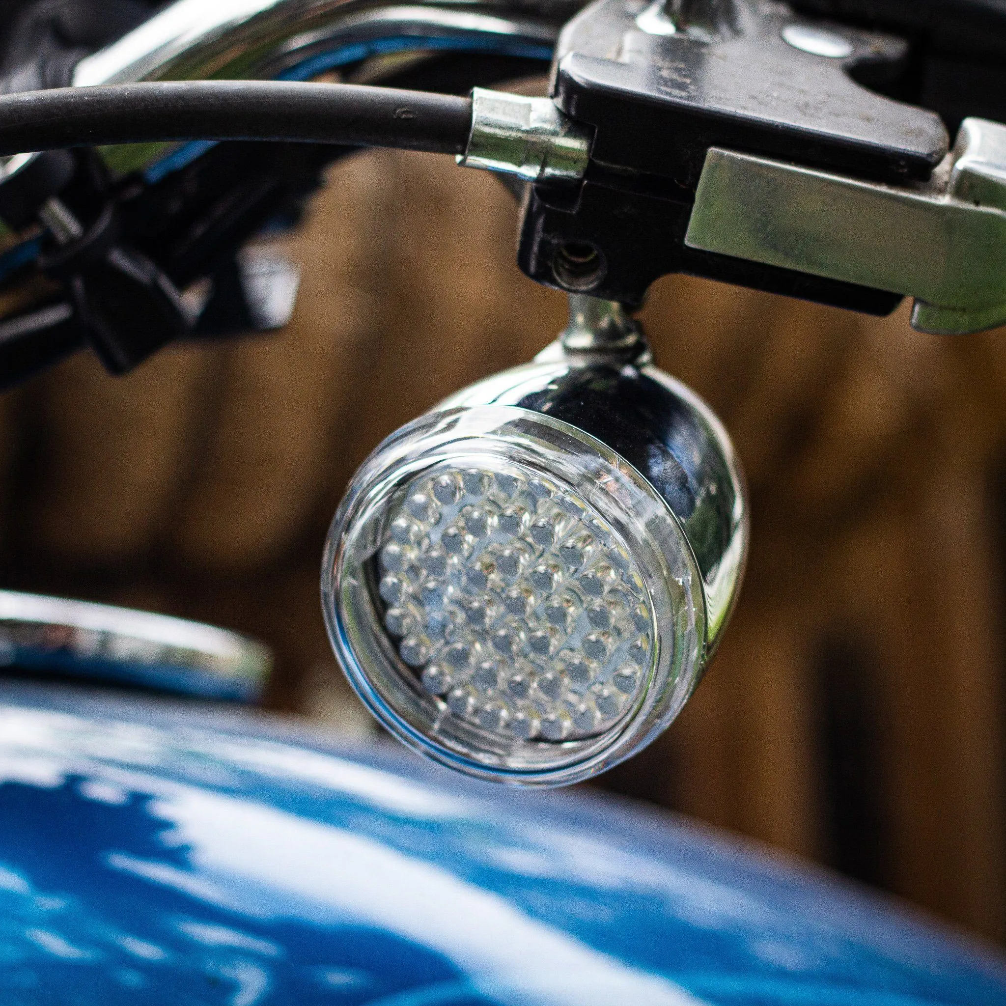 Eagle Lights 2” Front Harley LED Turn Signal with Halo Running Light Kit - White Halo Ring / Amber Turn Signal / 1157 Base