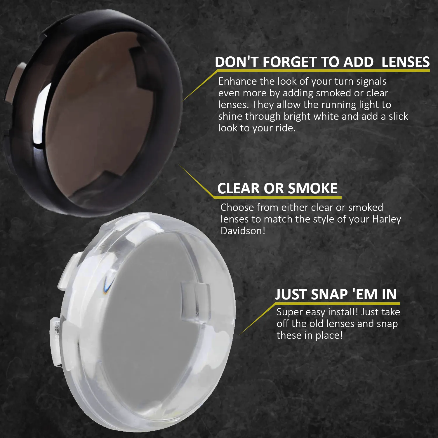 Eagle Lights 2" Generation II Front and Rear Harley LED Turn Signals Kit - Front 1157 / Rear 1156 / Rear LEDs Amber