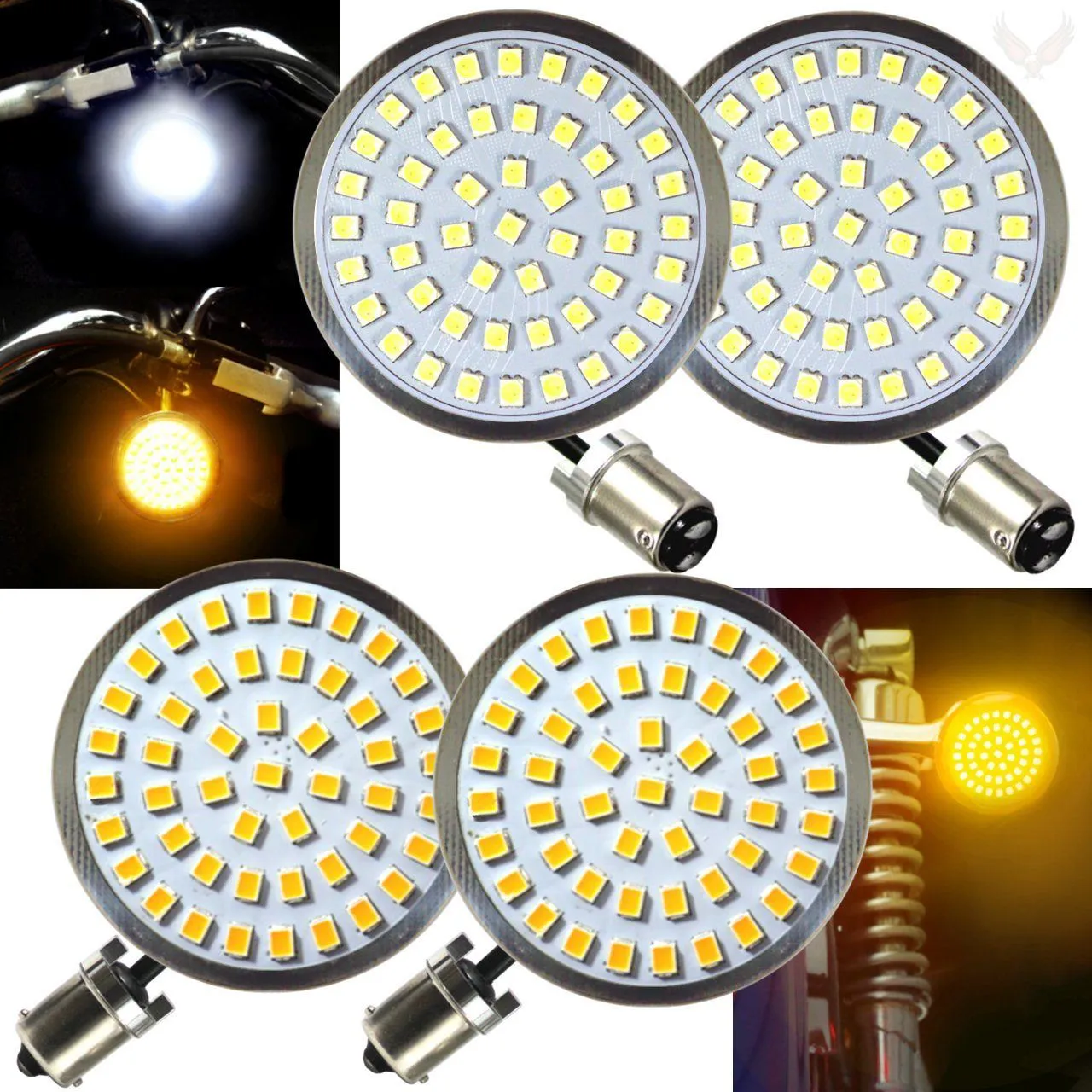 Eagle Lights 2" Generation II Front and Rear Harley LED Turn Signals Kit - Front 1157 / Rear 1156 / Rear LEDs Amber