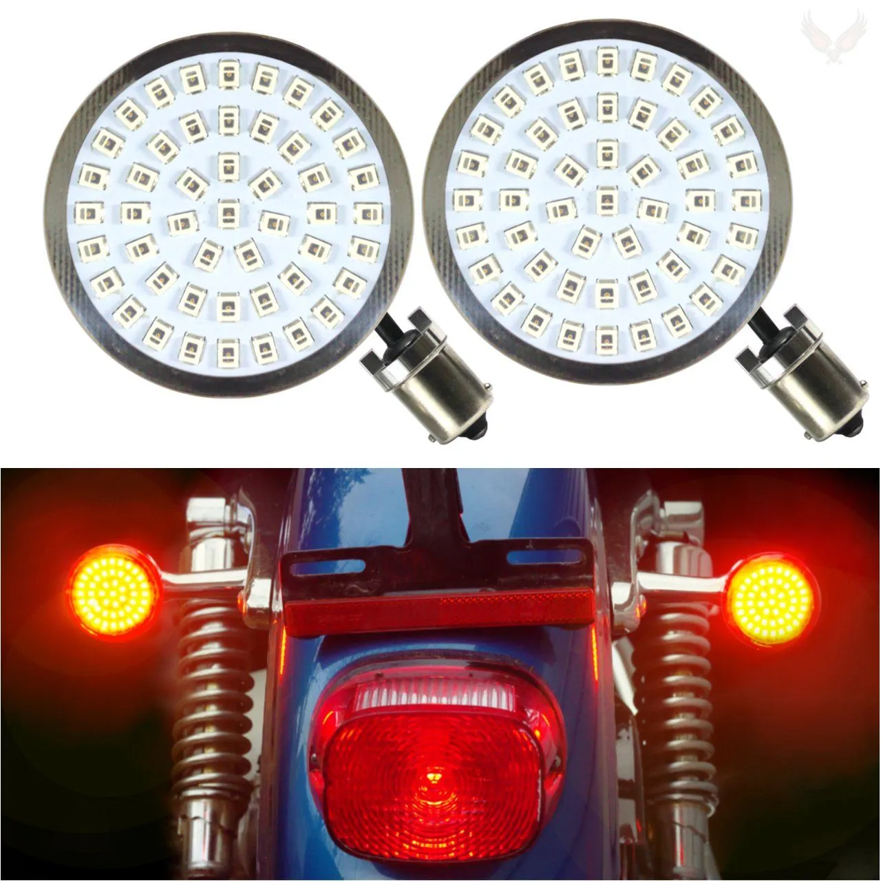 Eagle Lights 2" Generation II Front and Rear LED Turn Signals Kit - Front 1157 / Rear 1156 / Rear LEDs Red