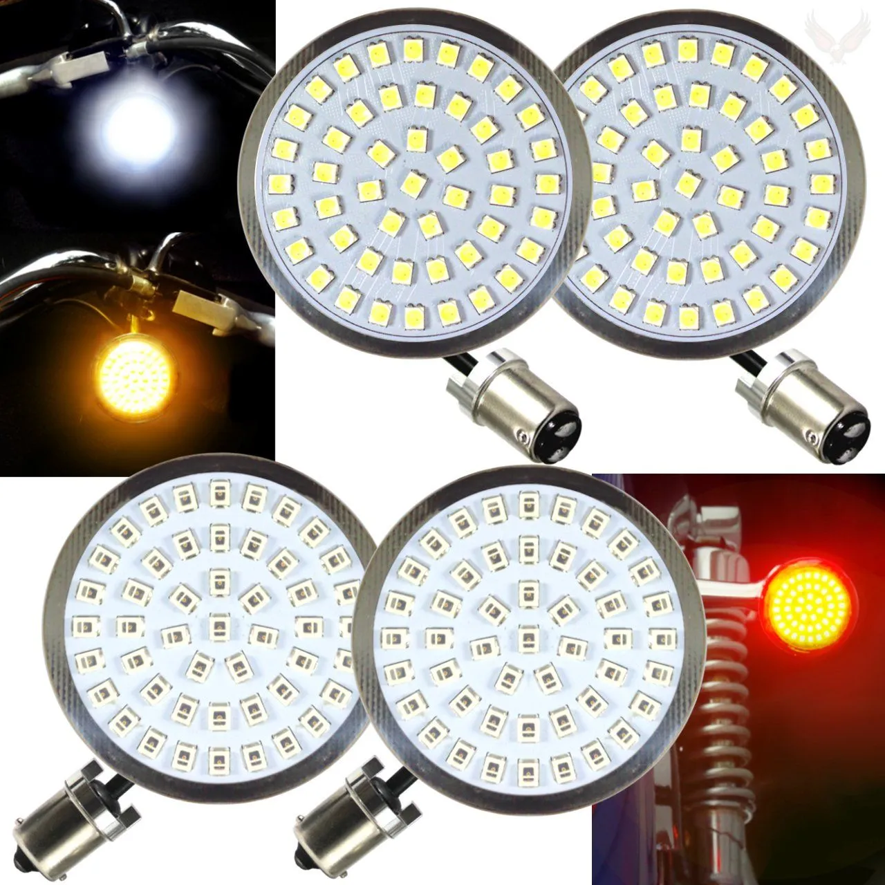 Eagle Lights 2" Generation II Front and Rear LED Turn Signals Kit - Front 1157 / Rear 1156 / Rear LEDs Red