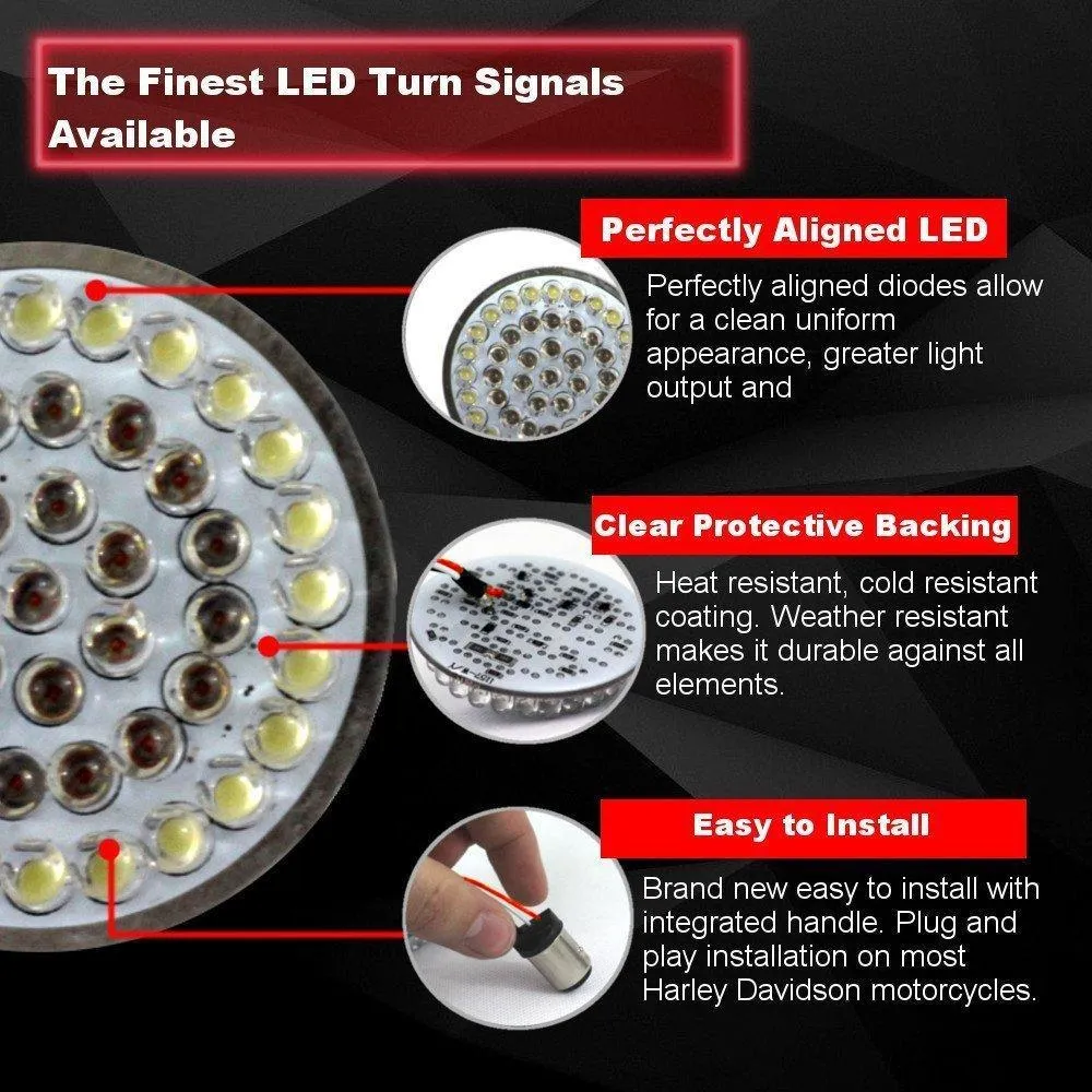 Eagle Lights 2" Rear LED Turn Signals for Harley Davidson Motorcycles- Generation I / 1156 Base / Red