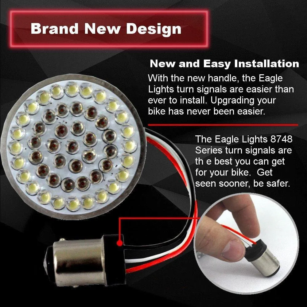 Eagle Lights 2" Rear LED Turn Signals for Harley Davidson Motorcycles- Generation I / 1156 Base / Red