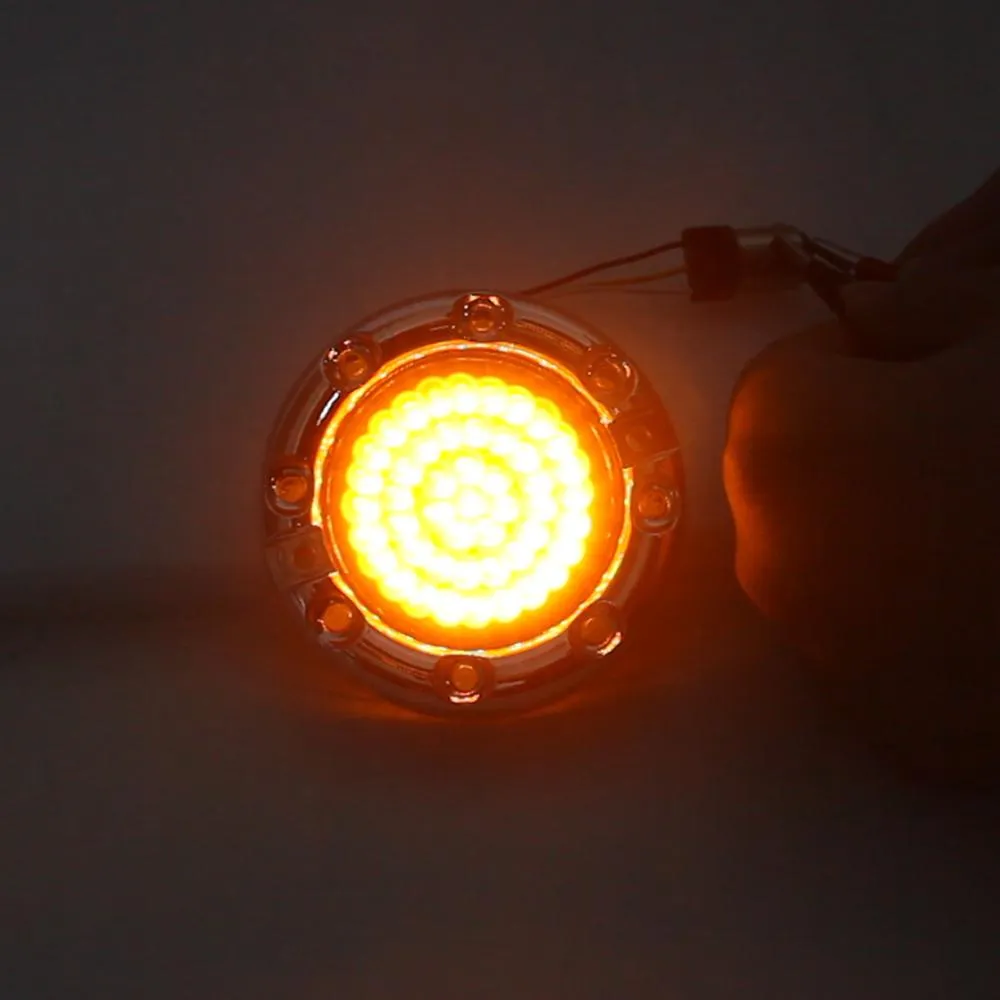 Eagle Lights 3 1/4” Infinity Beam Front LED Turn Signals with Running LED Light Ring for Harley Davidson Motorcycles